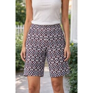 GG Blue Shorts Women's Size 10 Multicolor Geometric Dophamine Snap Button Active